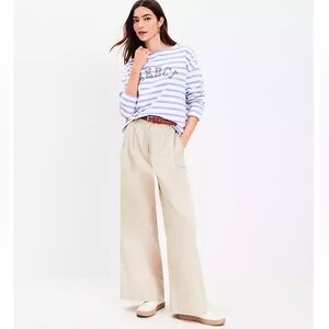 LOFT Cream Trousers with Flowing Silhouette